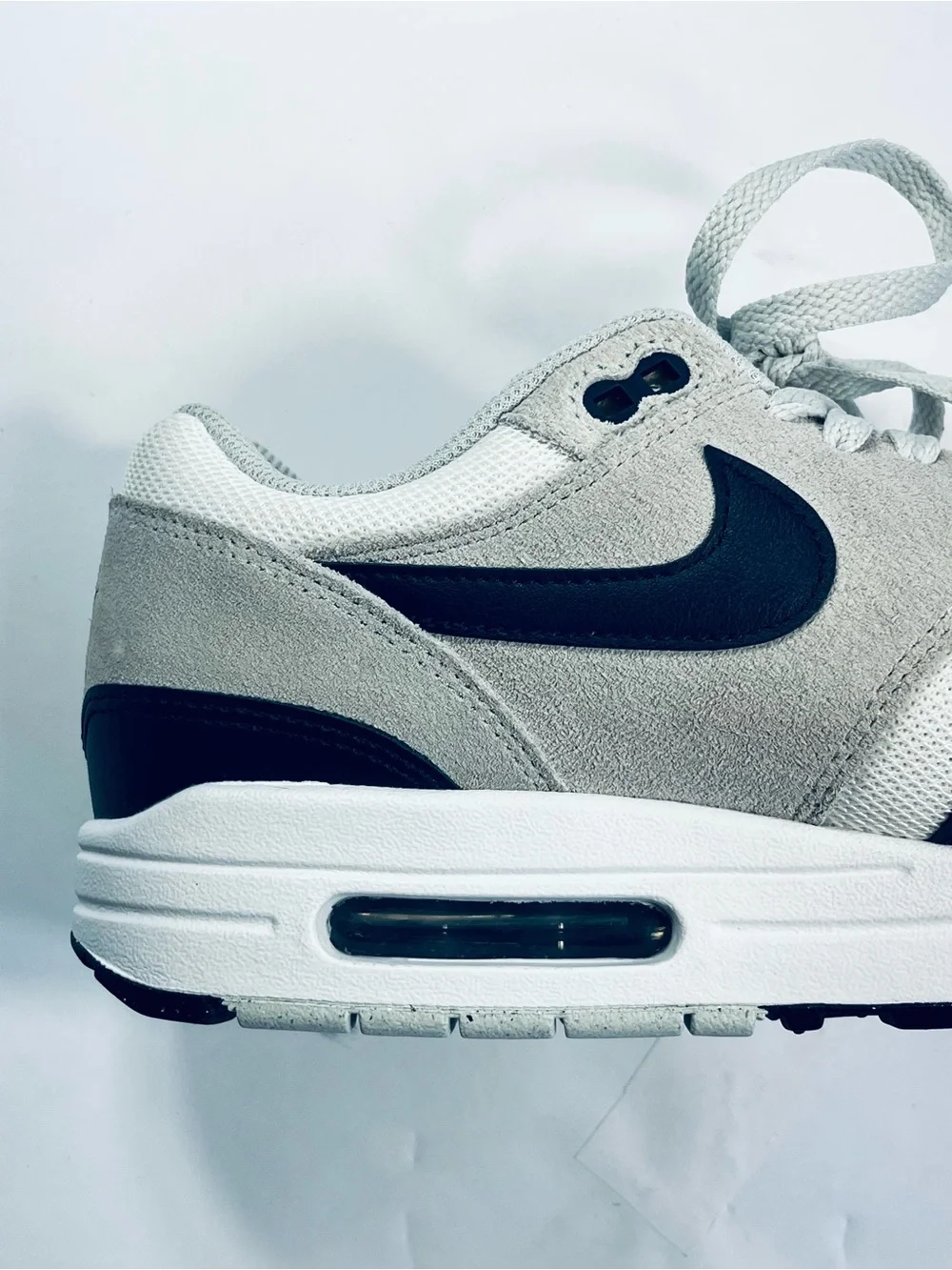 Nike Air Max 1 Essential Sneakers #FZ5808-103 White Gray Navy Blue Men's : 8.5